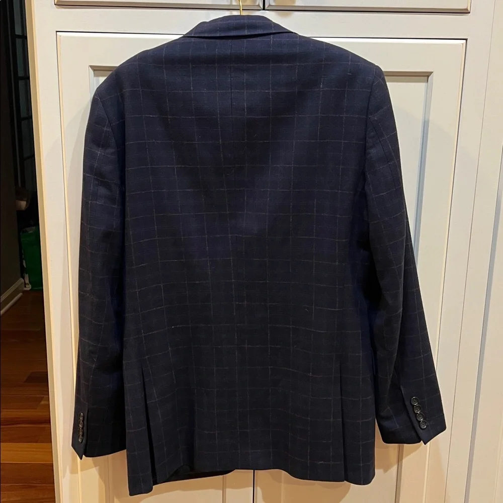 J. Crew Ludlow Blazer Tweed Plaid 38R wool navy slim - Picture 4 of 7